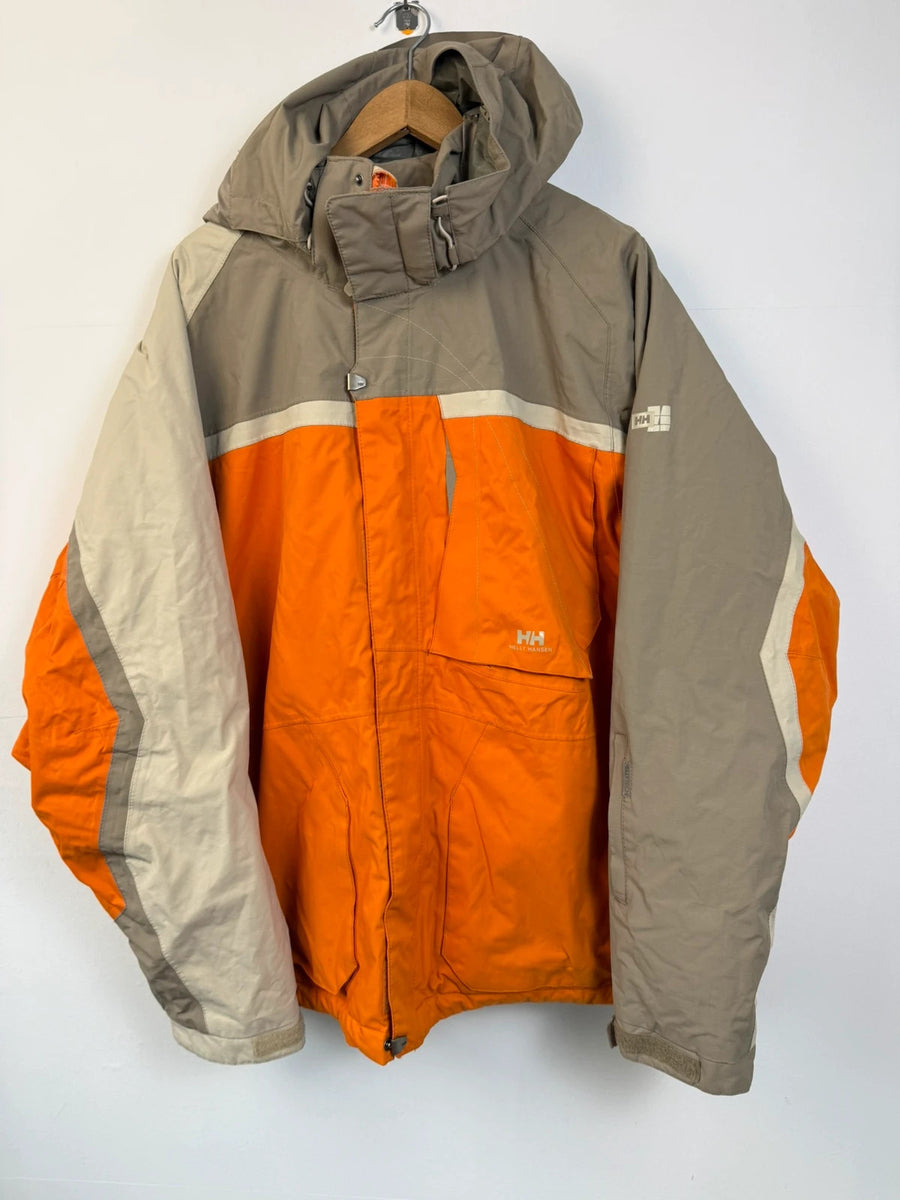 Helly Hansen HellyTech Ski Jacket Waterproof Orange Grey Mens • 2XL / XXL