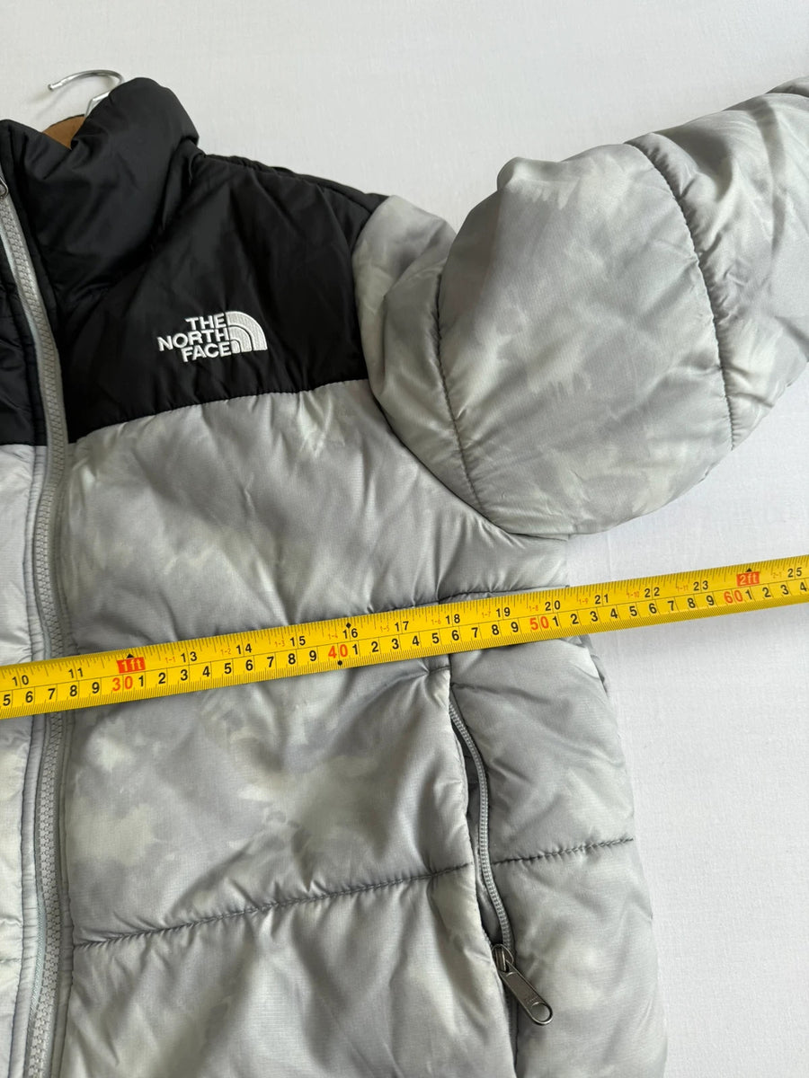 The North Face Saikuru Cropped Puffer Jacket Grey Tie Dye Womens • Medium / M