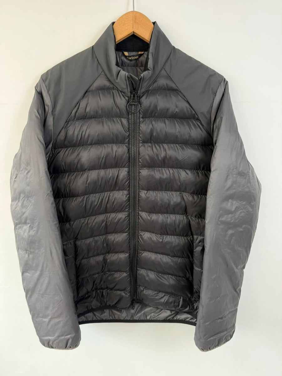 Barbour Brocken Quilted Jacket Grey Black Mens • Medium / M