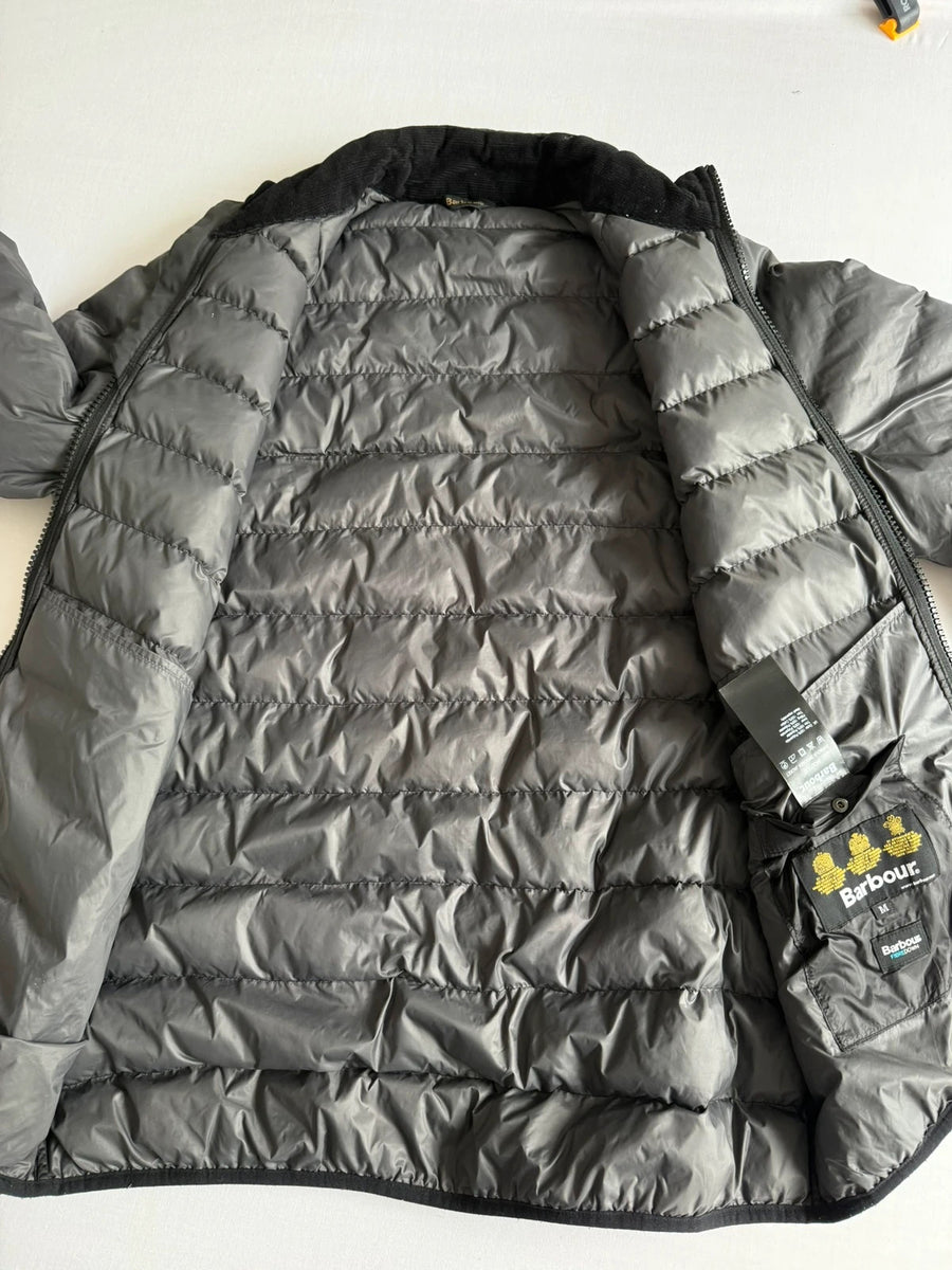 Barbour Brocken Quilted Jacket Grey Black Mens • Medium / M