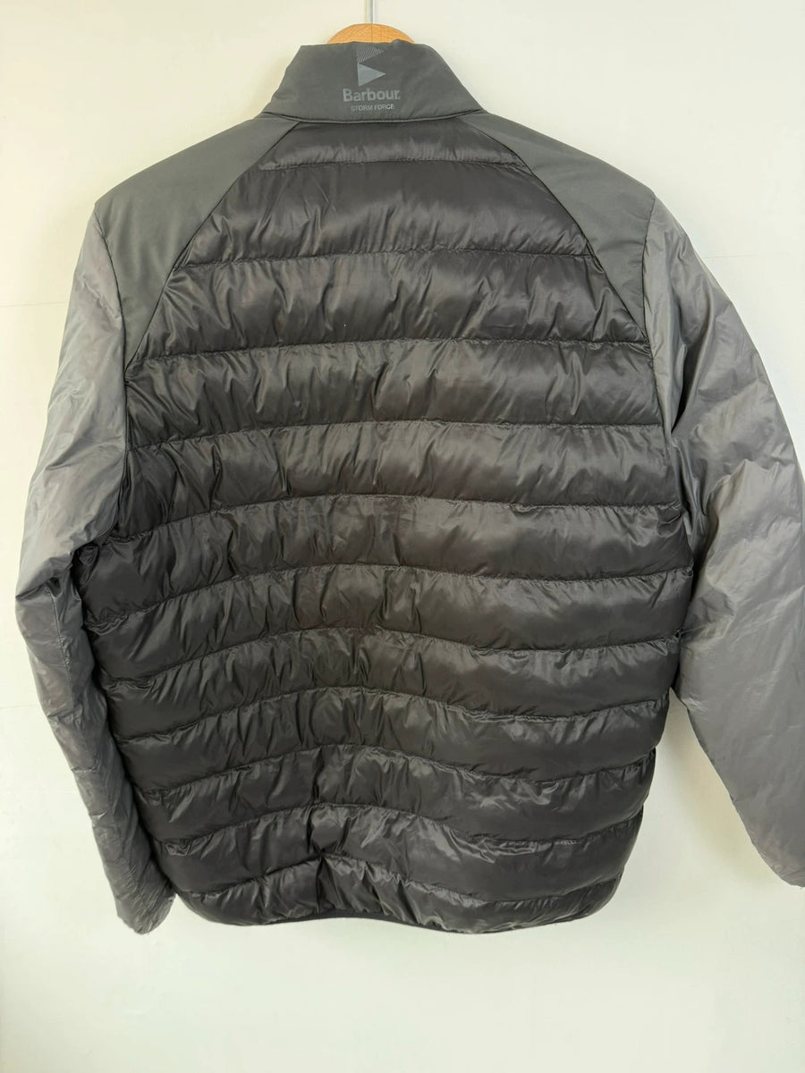 Barbour Brocken Quilted Jacket Grey Black Mens • Medium / M