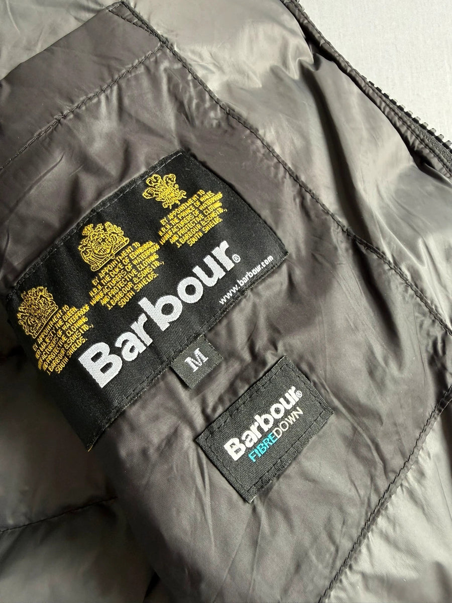 Barbour Brocken Quilted Jacket Grey Black Mens • Medium / M