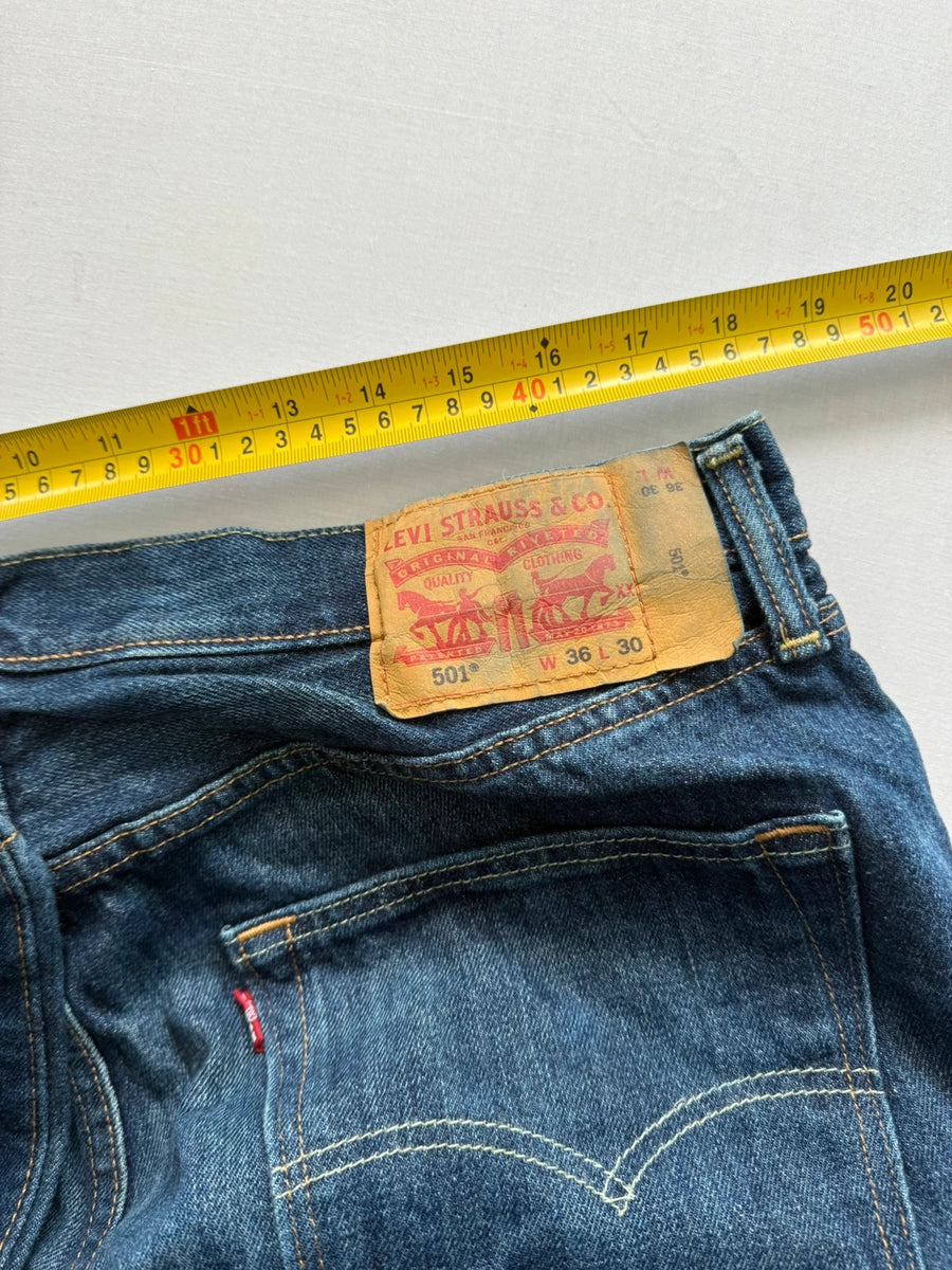 Levi's 501 Original Straight Jeans Dark Blue Mens • W36 L30