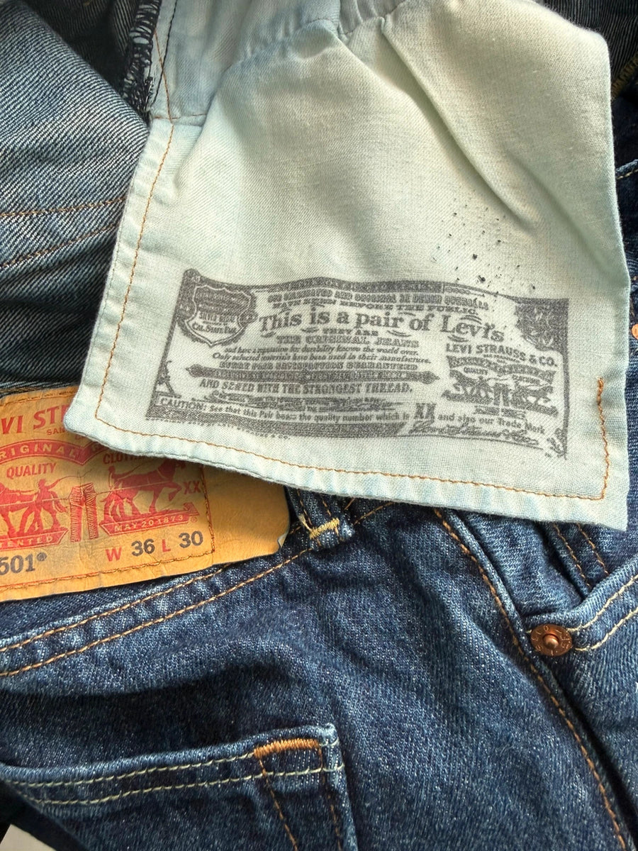 Levi's 501 Original Straight Jeans Dark Blue Mens • W36 L30