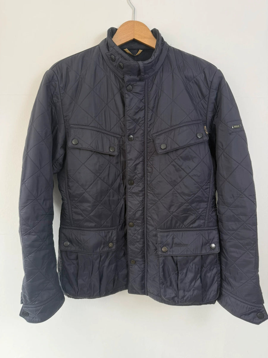Barbour International Ariel Polarquilt Jacket Navy Quilted Mens • Medium / M