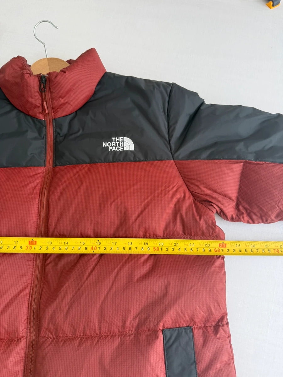 The North Face 700 Down Puffer Jacket Rust Grey Printed Mens • Large / L