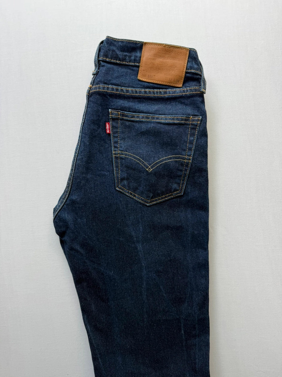 Levi's 511 Slim Jeans Dark Indigo Stretch Premium ‘Strong’ Mens • W32 L34