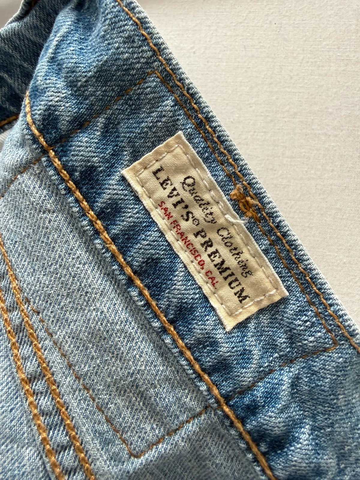 Levi's light blue 511 slim jeans with classic five-pocket styling and leather patch.
