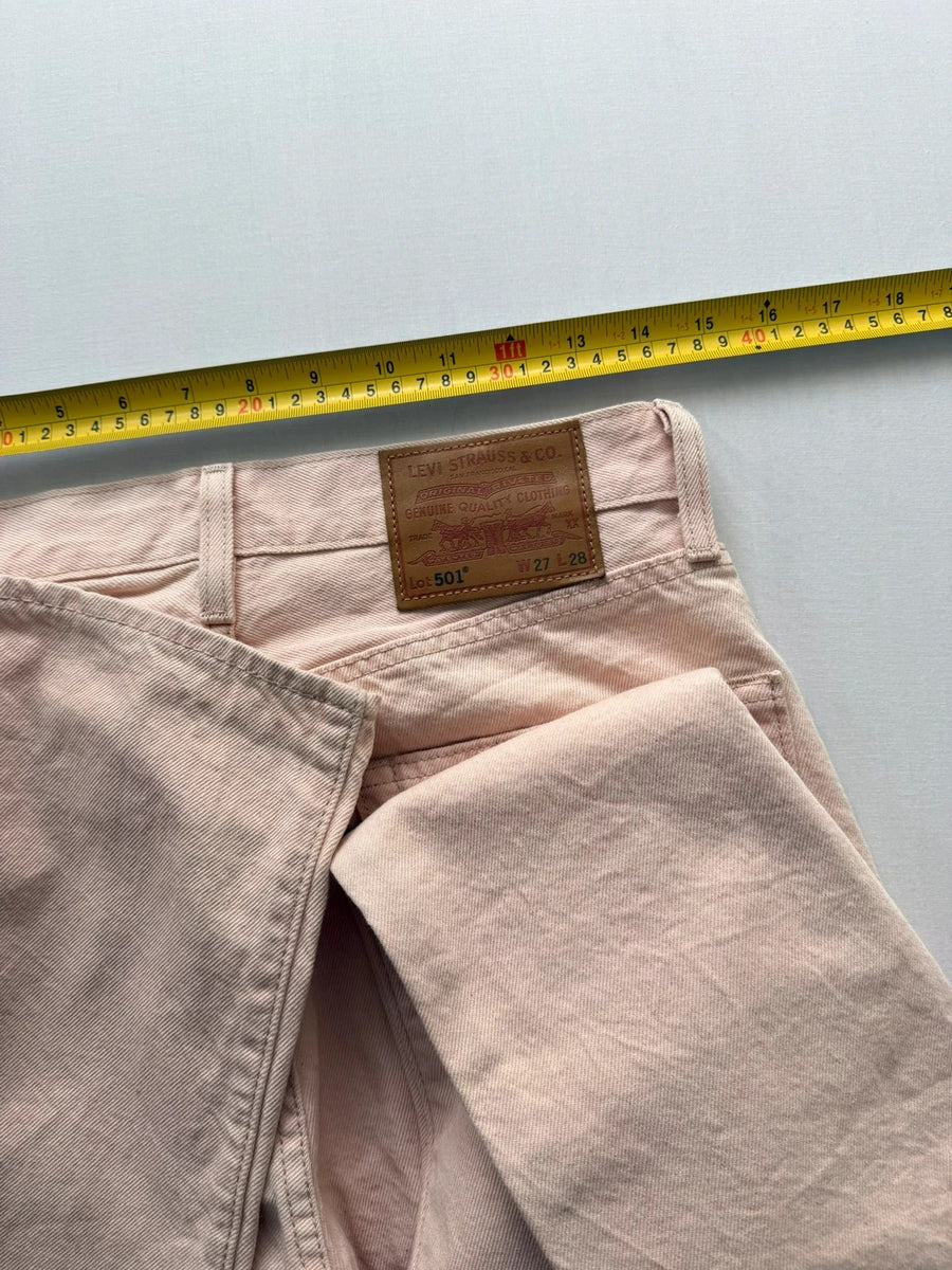 Levi's 501 Straight Jeans Blush Pink Mushroom Tab • W27 L28 / UK8