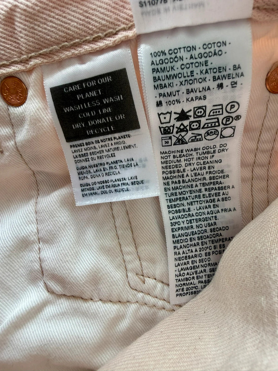 Levi's 501 Straight Jeans Blush Pink Mushroom Tab • W27 L28 / UK8