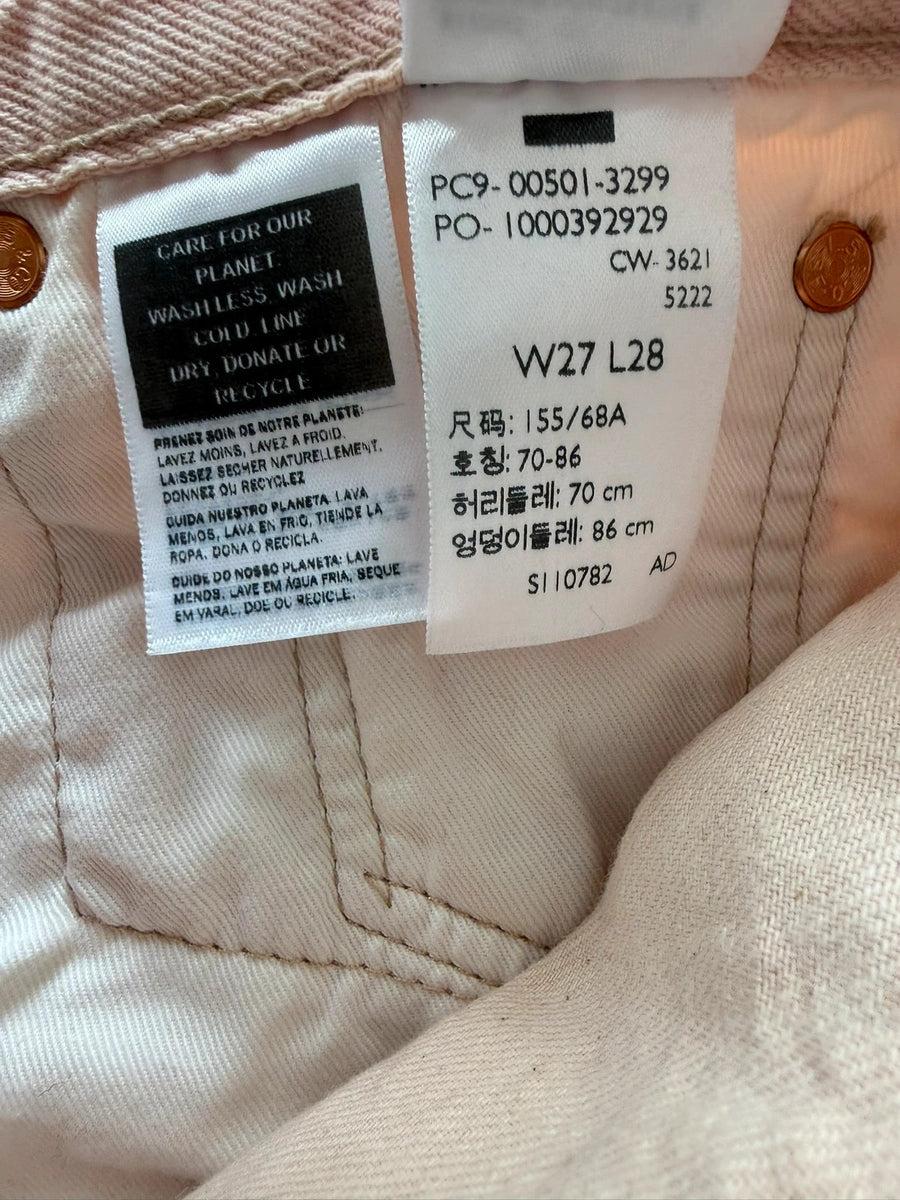 Levi's 501 Straight Jeans Blush Pink Mushroom Tab • W27 L28 / UK8