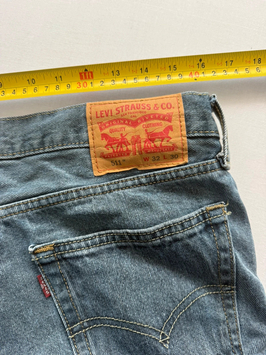 Levi's 511 Slim Jeans 100% Cotton Blue Wash Mens • W32 L30