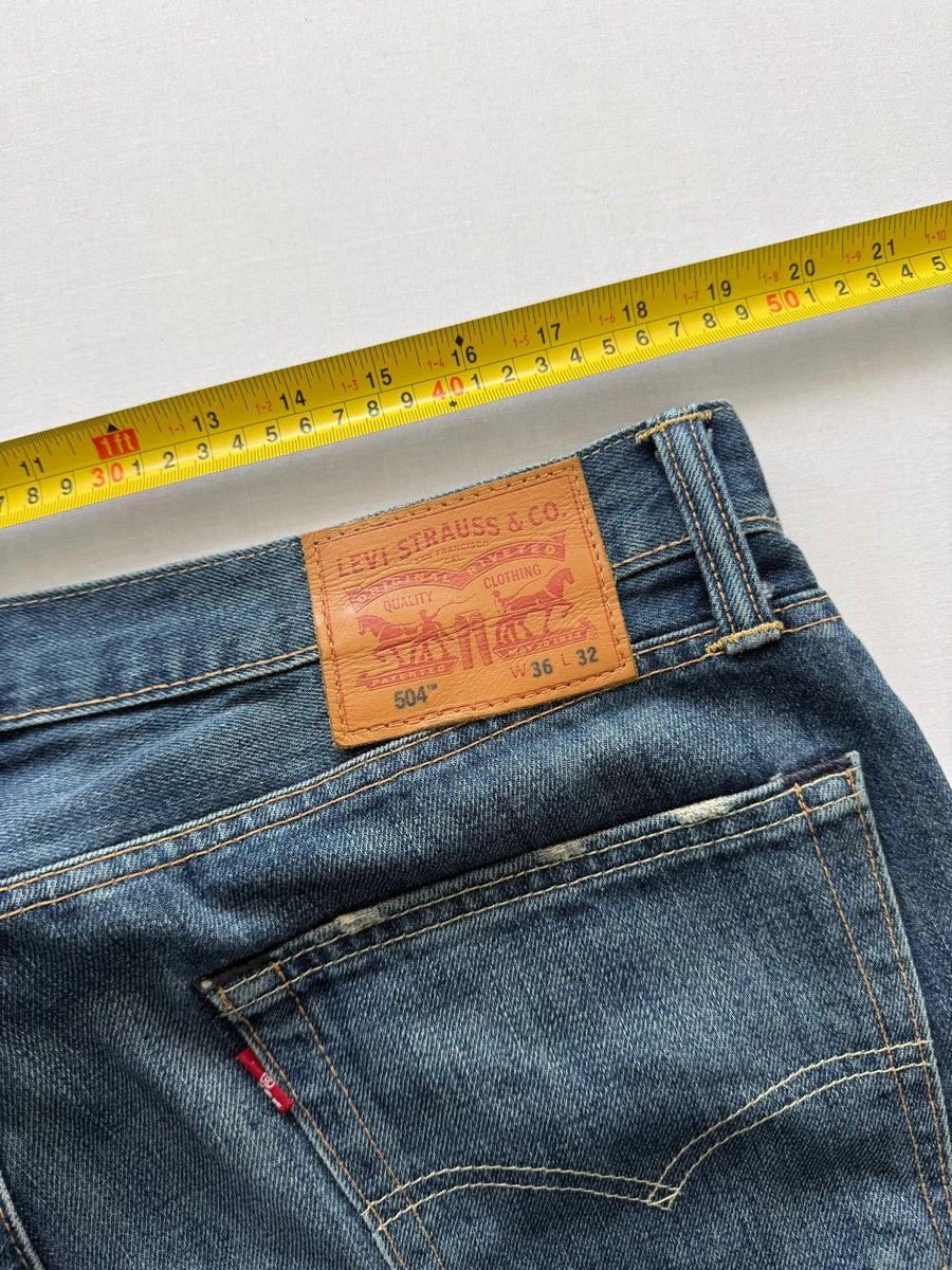 Levi's 504 Straight Jeans Dark Blue Wash Mens • W36 L32
