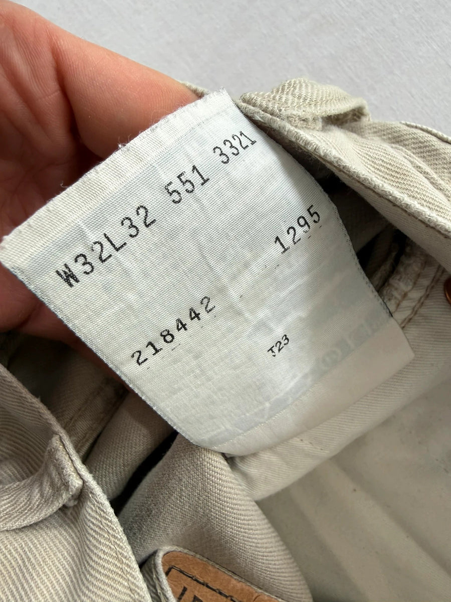 Levi's 551 90s Straight Jeans Stone Mens • W32 L32