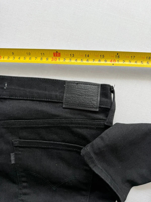 Levi's black super skinny jeans with premium stretch fabric and mid-rise fit.