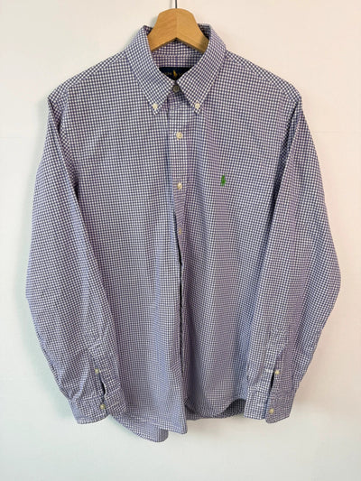 Ralph Lauren Gingham Check Shirt Purple Mens • Medium / M