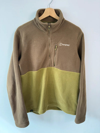 Berghaus Polartec Half Zip Fleece Khaki Green Mens • Medium / M