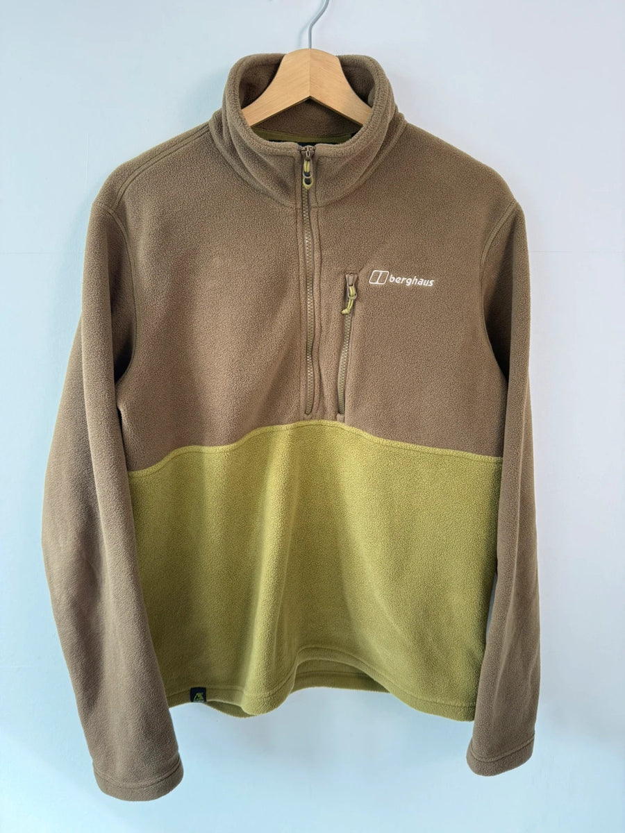 Berghaus Polartec Half Zip Fleece Khaki Green Mens • Medium / M