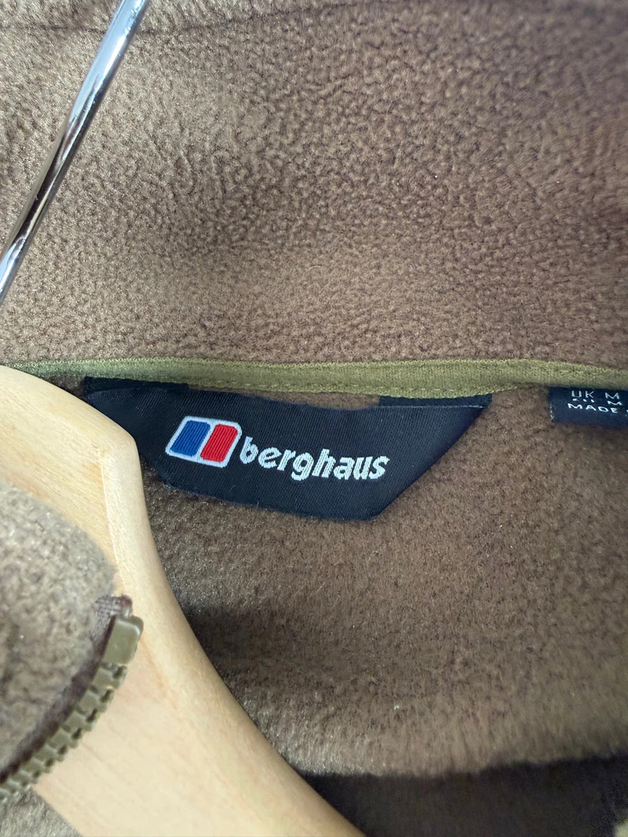Berghaus Polartec Half Zip Fleece Khaki Green Mens • Medium / M