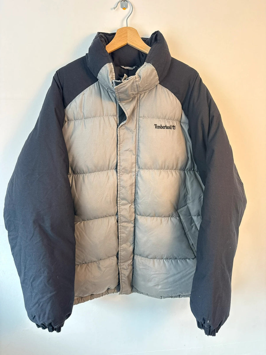 Timberland Weathergear 00s Down Puffer Black Grey Mens • Extra Large / XL