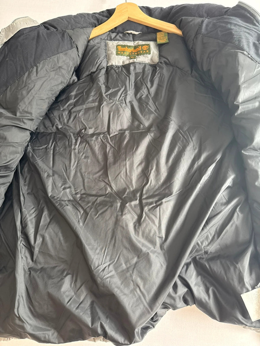Timberland Weathergear 00s Down Puffer Black Grey Mens • Extra Large / XL