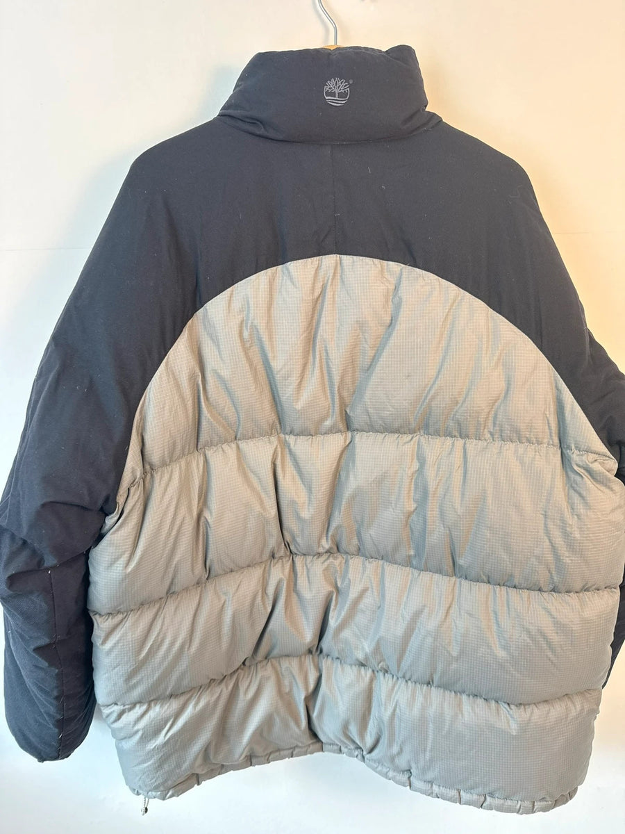 Timberland Weathergear 00s Down Puffer Black Grey Mens • Extra Large / XL