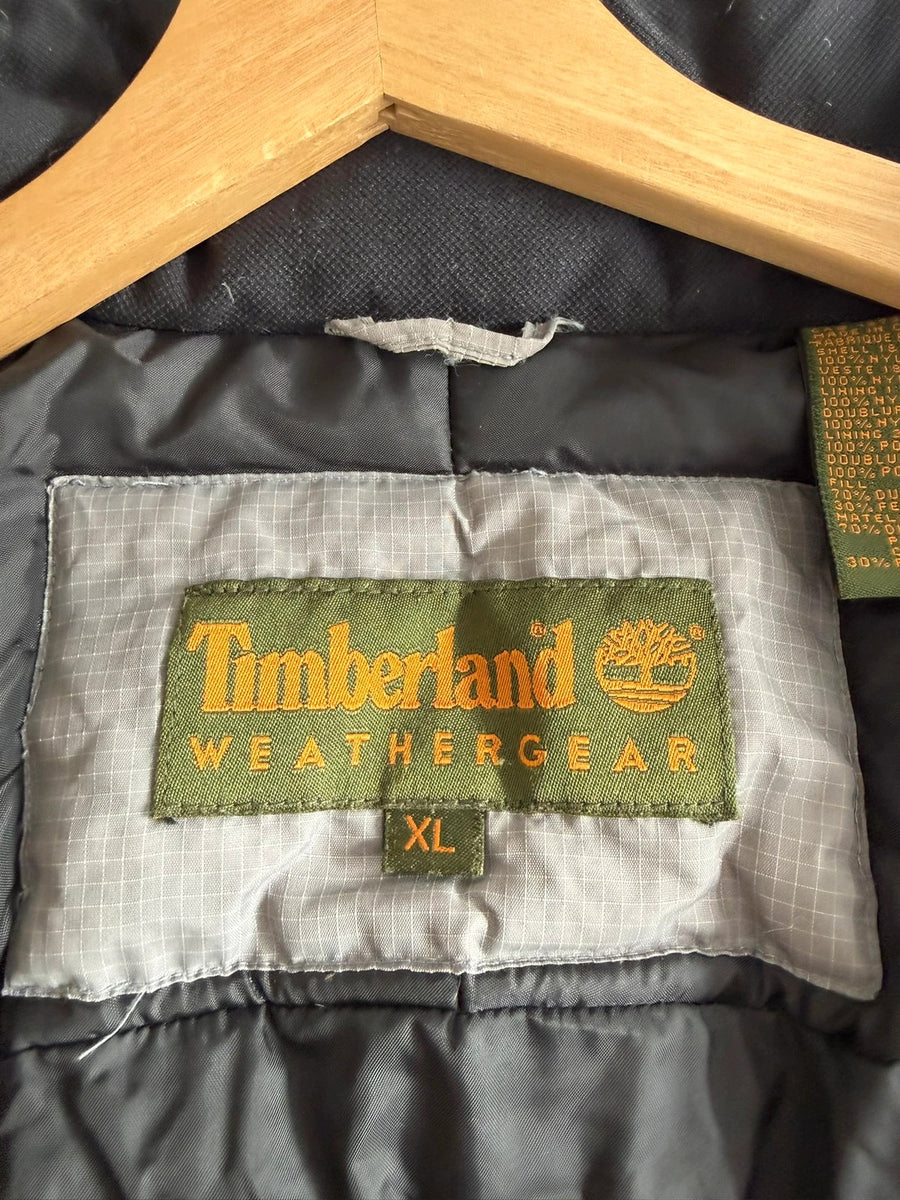 Timberland Weathergear 00s Down Puffer Black Grey Mens • Extra Large / XL