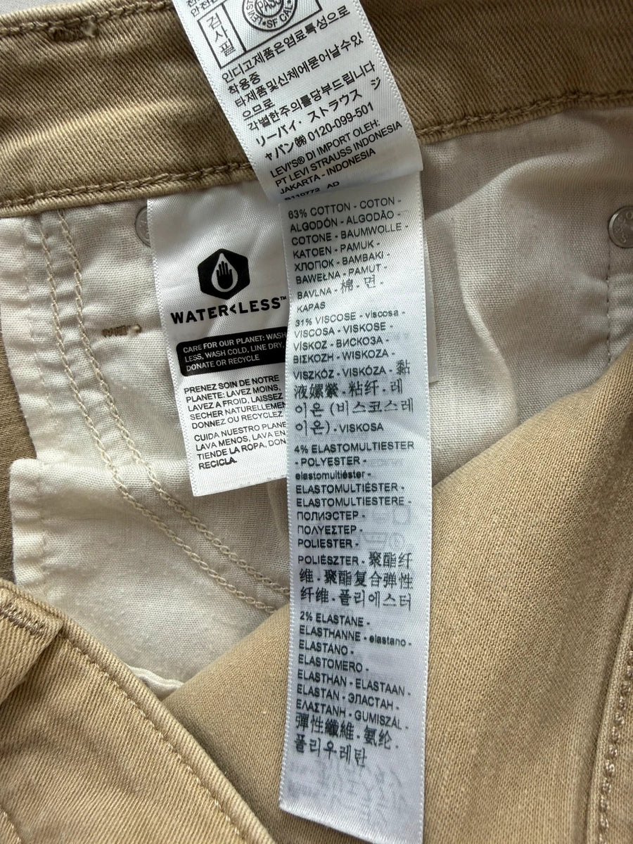 Levi's 721 High Rise Skinny Jeans Beige Womens • W33 L30 / UK14