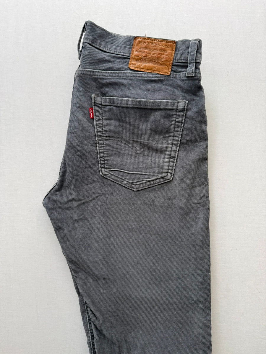 Levi's Premium 511 Slim Fit Corduroy Stretch Trousers Grey Mens • W36 L30