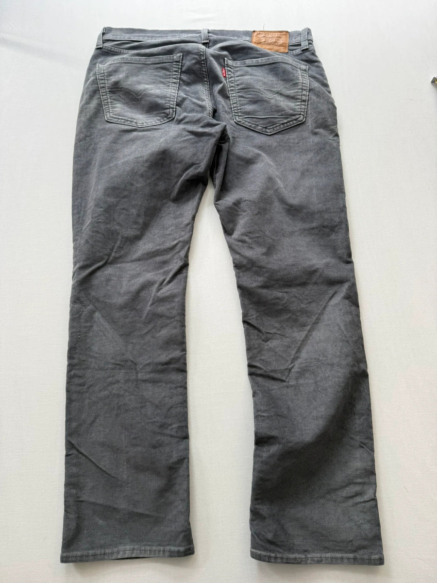 Levi's Premium 511 Slim Fit Corduroy Stretch Trousers Grey Mens • W36 L30