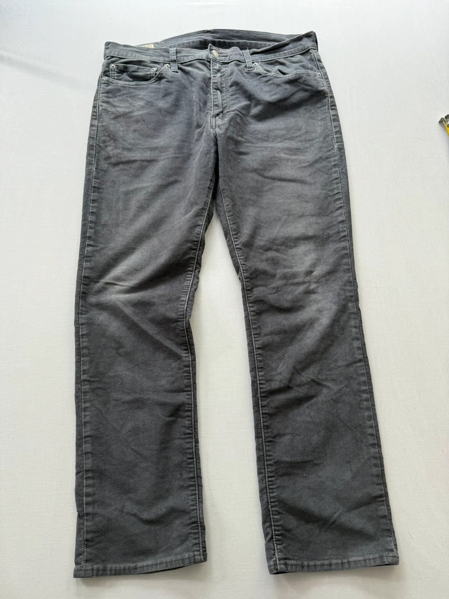Levi's Premium 511 Slim Fit Corduroy Stretch Trousers Grey Mens • W36 L30