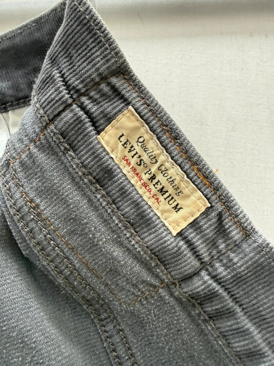 Levi's Premium 511 Slim Fit Corduroy Stretch Trousers Grey Mens • W36 L30