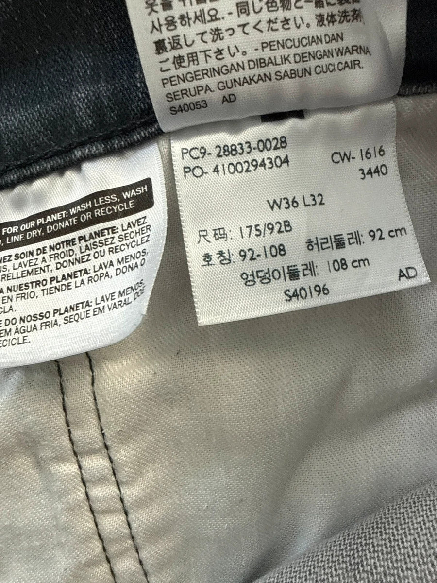Levi's 512 Slim Tapered Fit Washed Grey Jeans Mens Stretch W36 L32