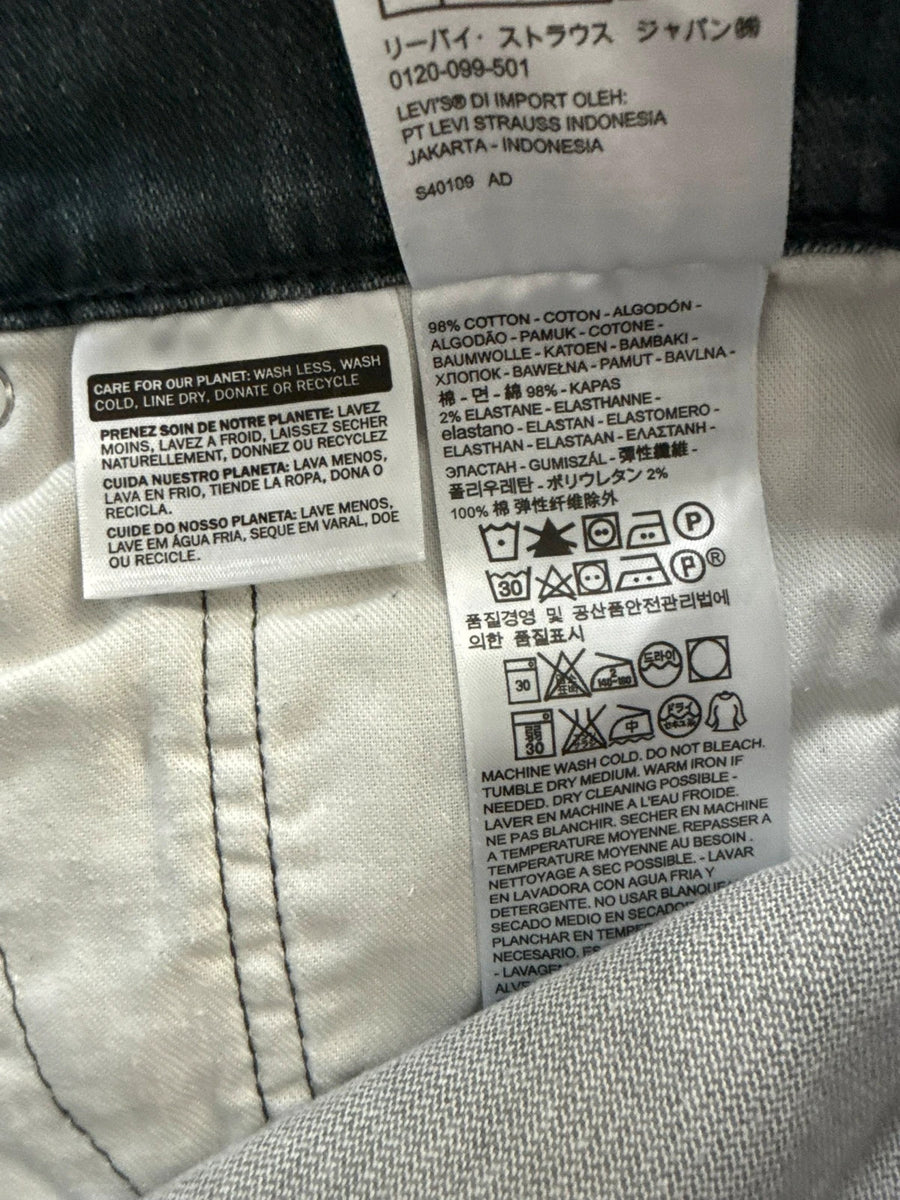 Levi's 512 Slim Tapered Fit Washed Grey Jeans Mens Stretch W36 L32