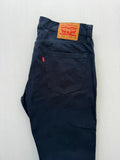 Levi's navy straight jeans with red tab logo and stretch cotton denim.