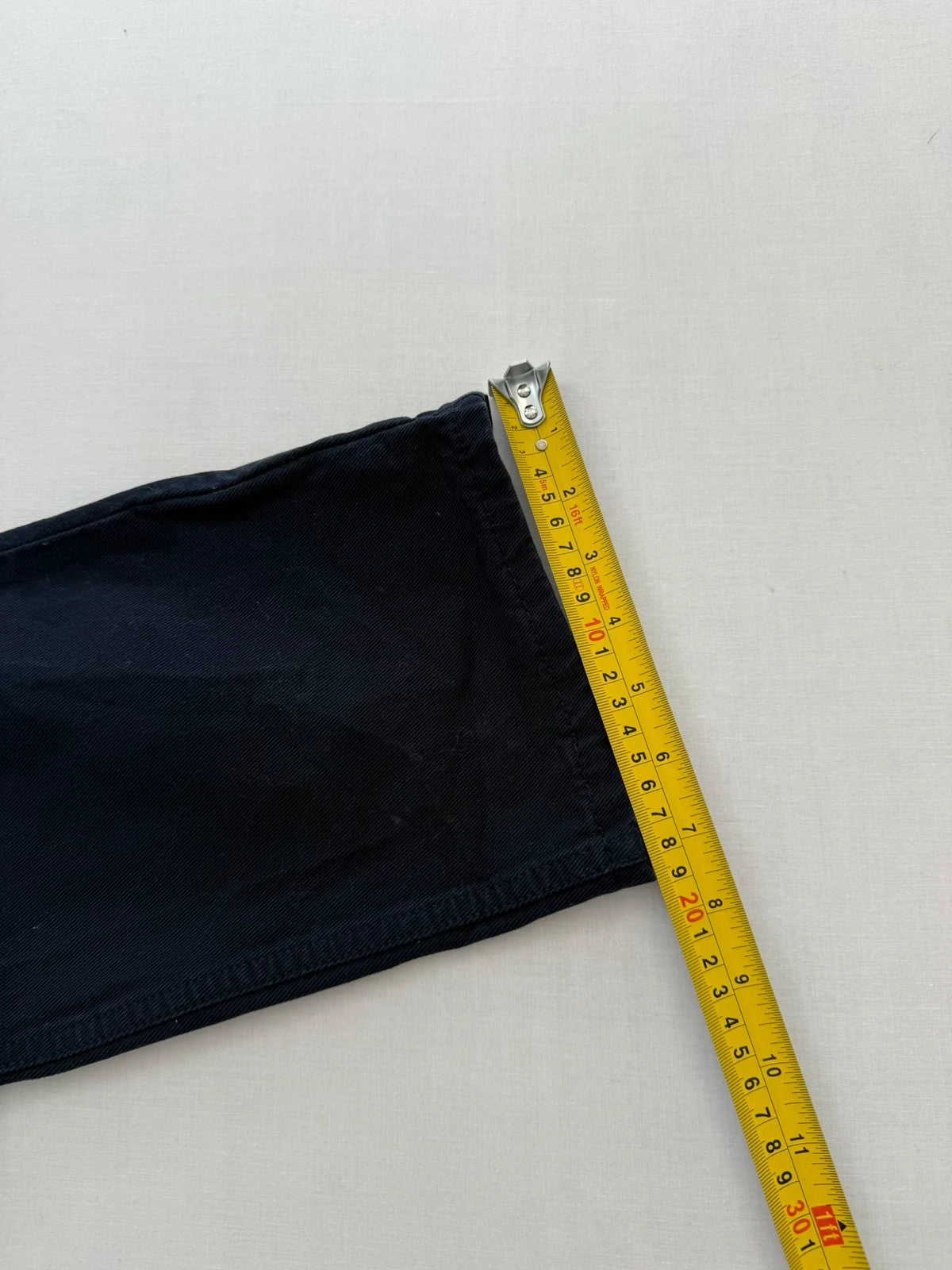 Levi's navy straight jeans with red tab logo and stretch cotton denim.