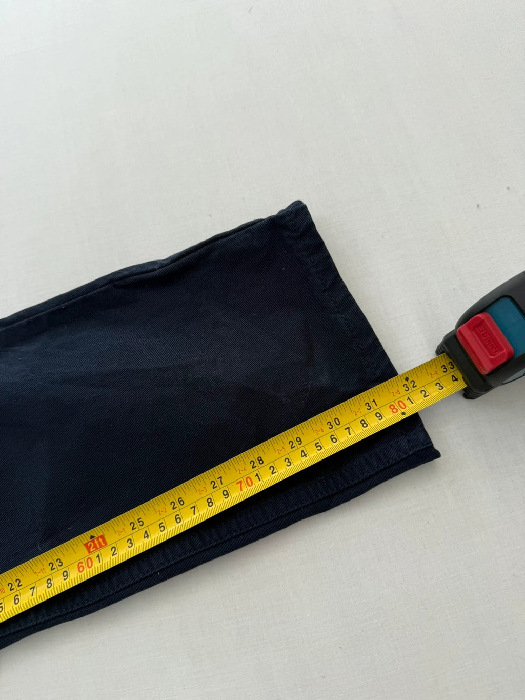 Levi's navy straight jeans with red tab logo and stretch cotton denim.
