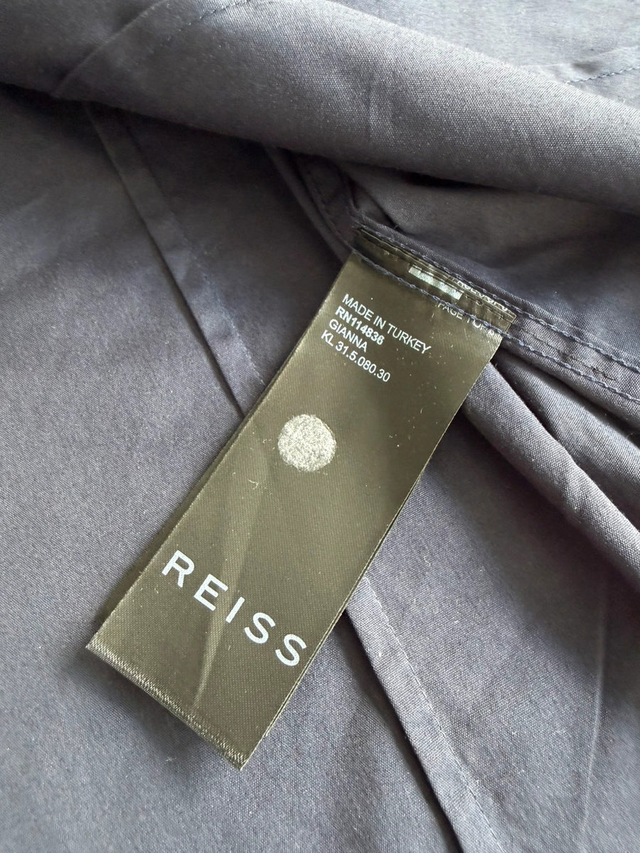 Reiss Gianna Slim Fit Shirt Navy Longsleeve Mens • XL
