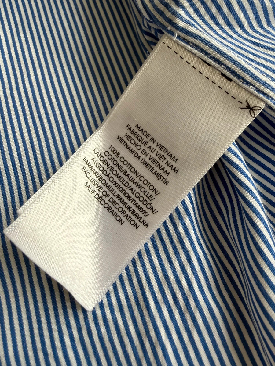 Ralph Lauren Long Sleeve Striped Cotton Shirt Blue Mens • Large / L