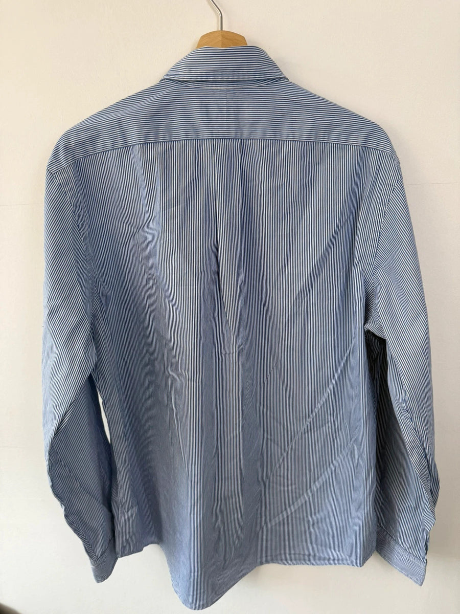 Ralph Lauren Long Sleeve Striped Cotton Shirt Blue Mens • Large / L