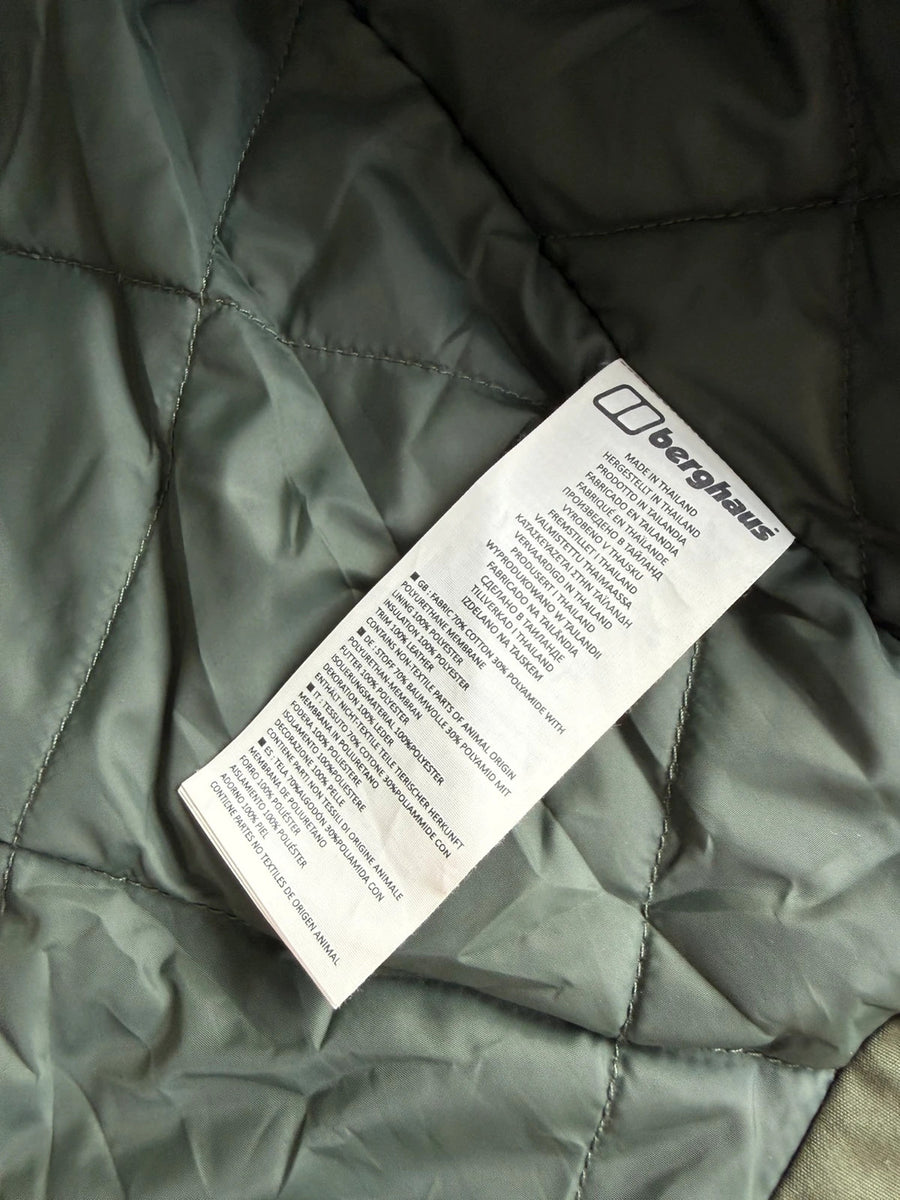 Berghaus Parka Jacket Faux Trim Hood Khaki Green Womens • Size 10 / S