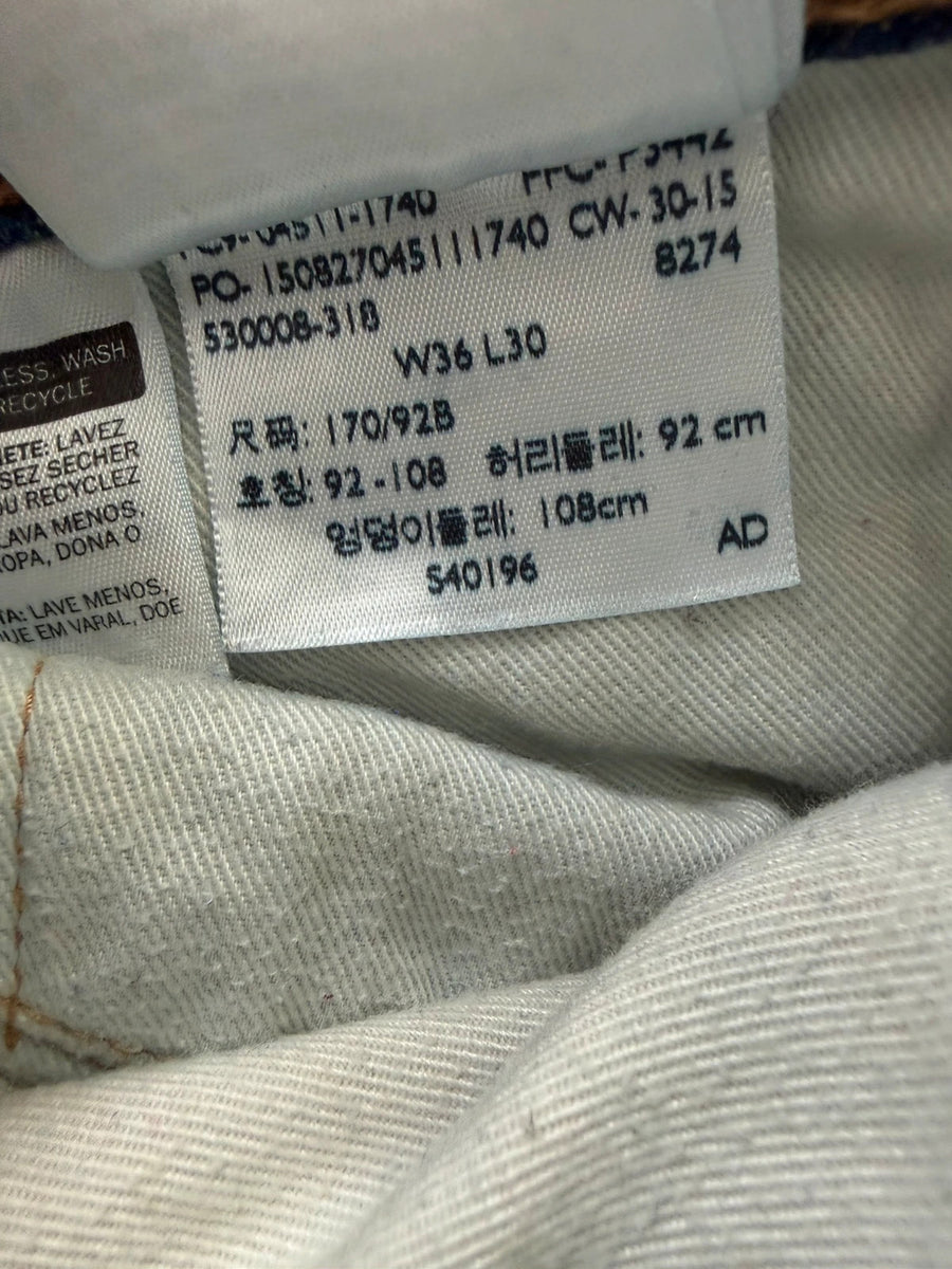 Levi's 511 White Oak Cone Denim Jeans Blue Stretch Mens • W36 L30