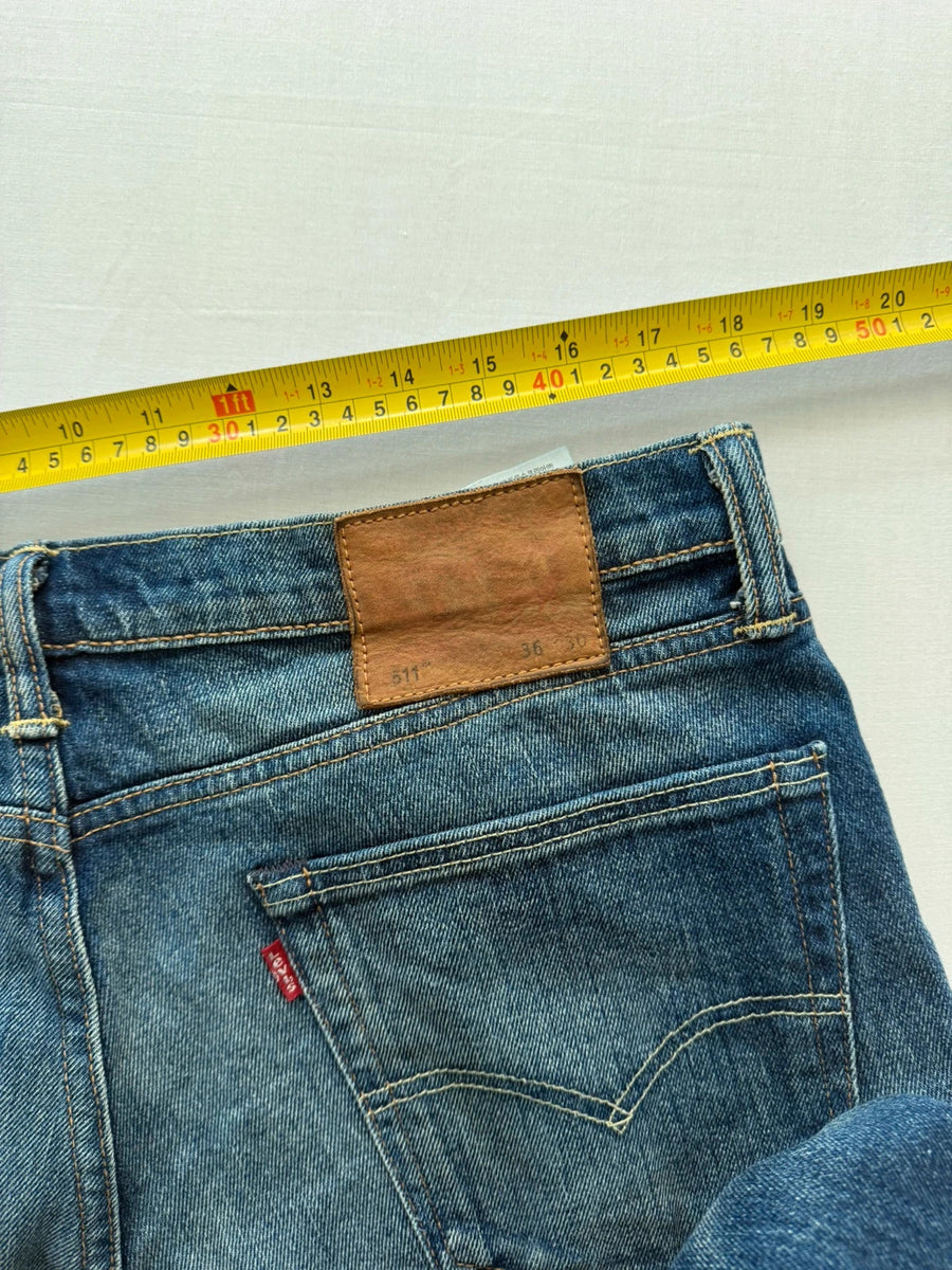 Levi's 511 White Oak Cone Denim Jeans Blue Stretch Mens • W36 L30