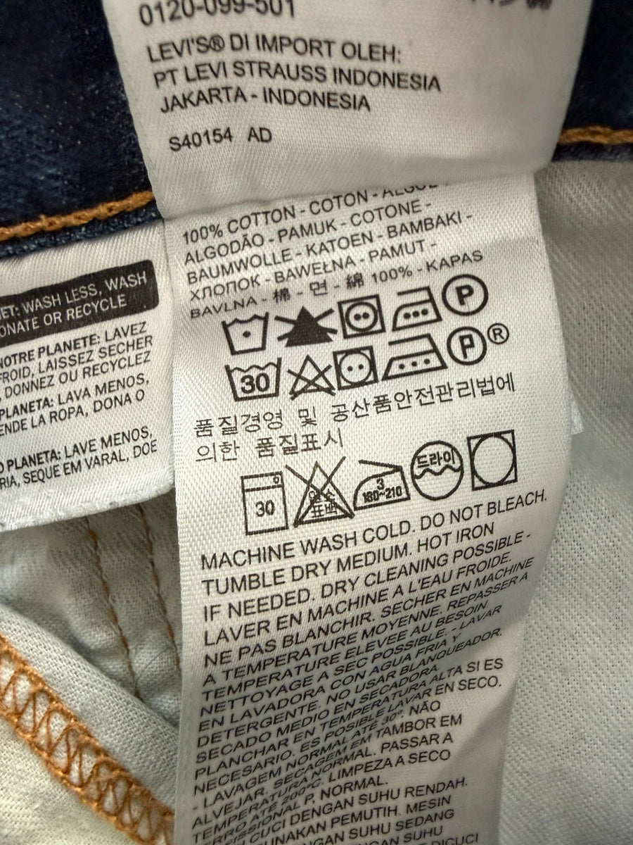 Levi's 511 Slim Fit Dark Indigo Blue Wash Jeans Mens • W34 L32