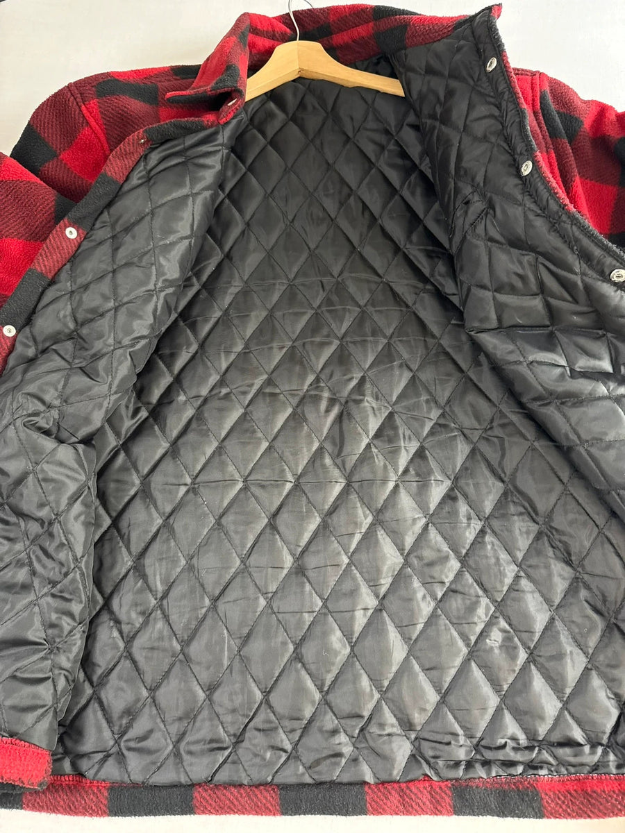 Dickies Buffalo Check Quilted Flannel Shirt Jacket Red Black Mens • 2XL / XXL