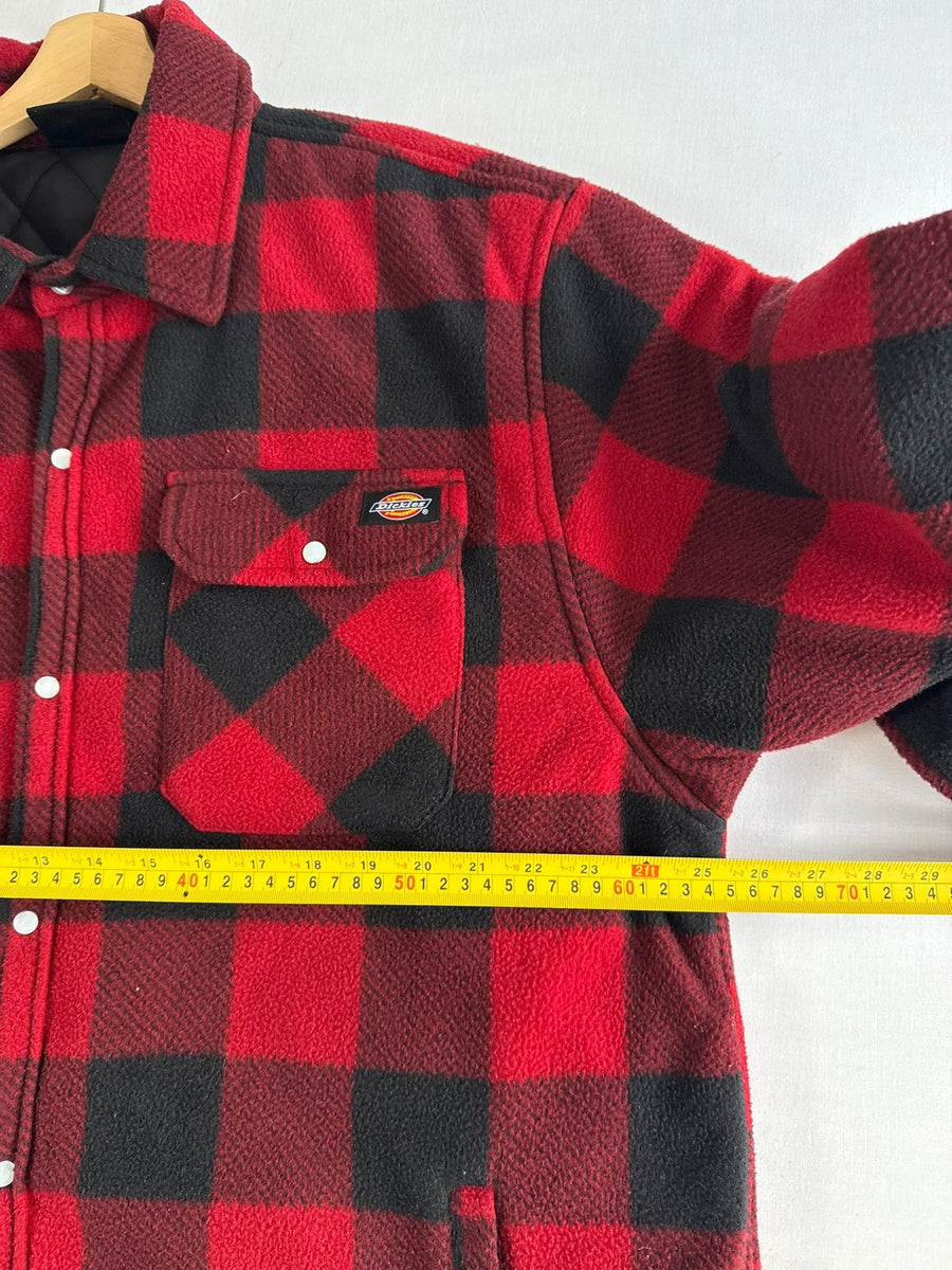 Dickies Buffalo Check Quilted Flannel Shirt Jacket Red Black Mens • 2XL / XXL