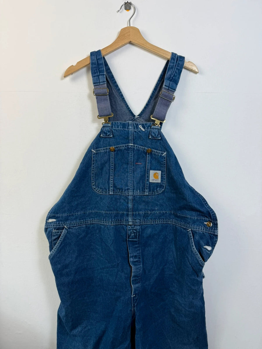 Carhartt Denim Bib Overalls Dungarees Blue Mens • W46 L30