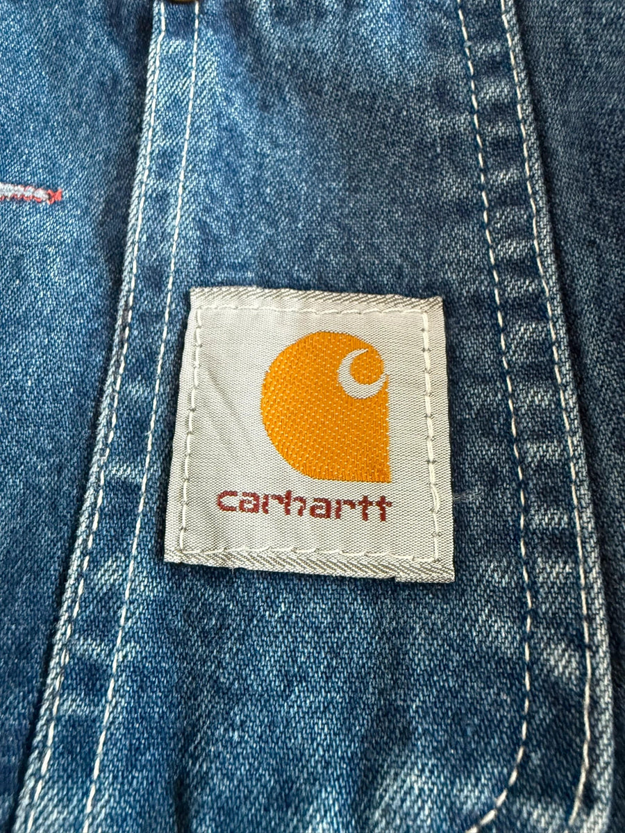 Carhartt Denim Bib Overalls Dungarees Blue Mens • W46 L30