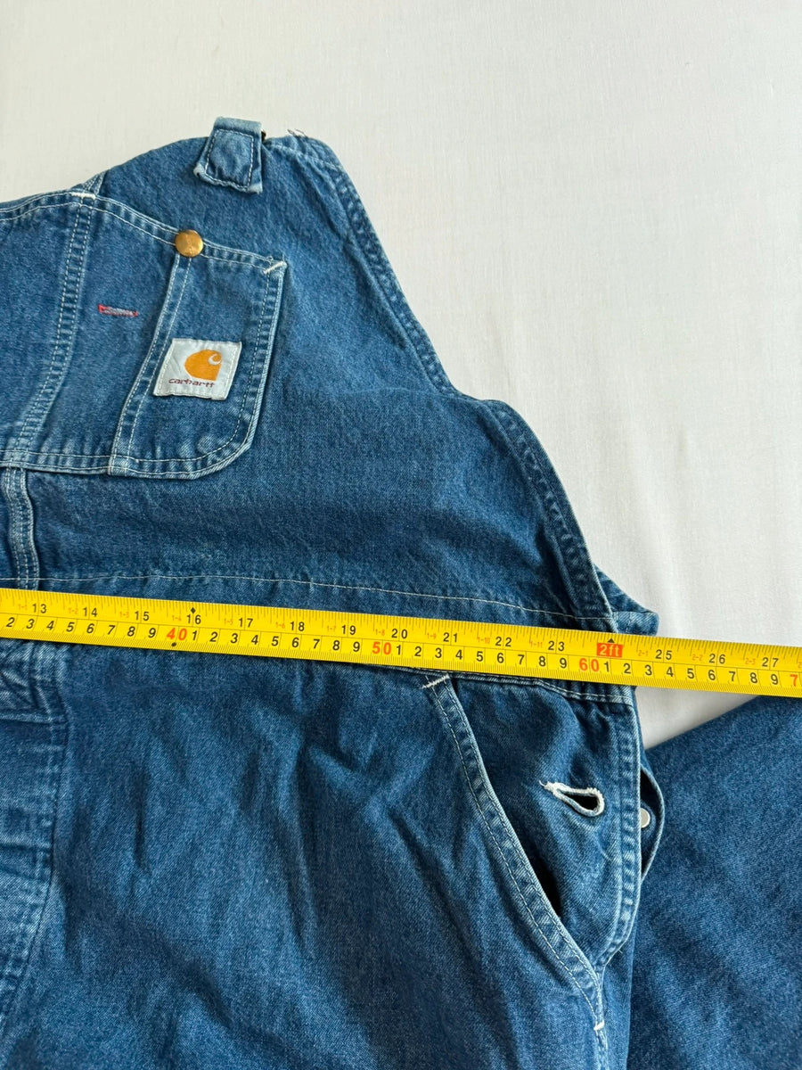 Carhartt Denim Bib Overalls Dungarees Blue Mens • W46 L30