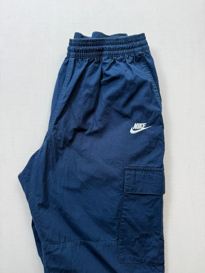 Nike Club Woven Cargo Pants Loose Fit Ripstop Cotton Navy Blue Mens • Large / L